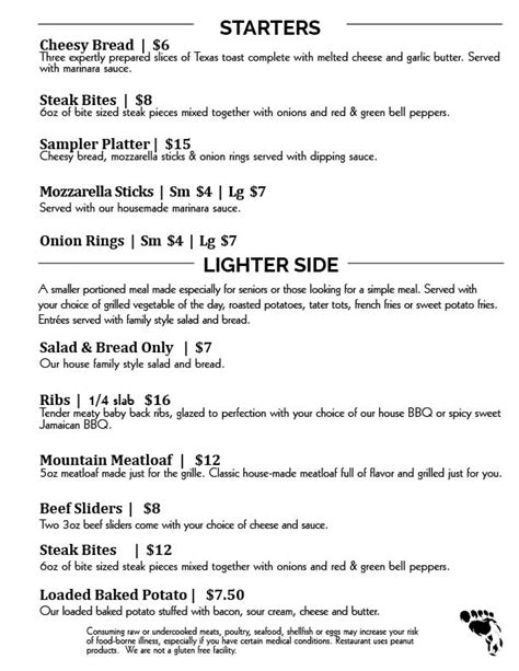 bigfoot grille menu|bigfoot bushcraft grill.